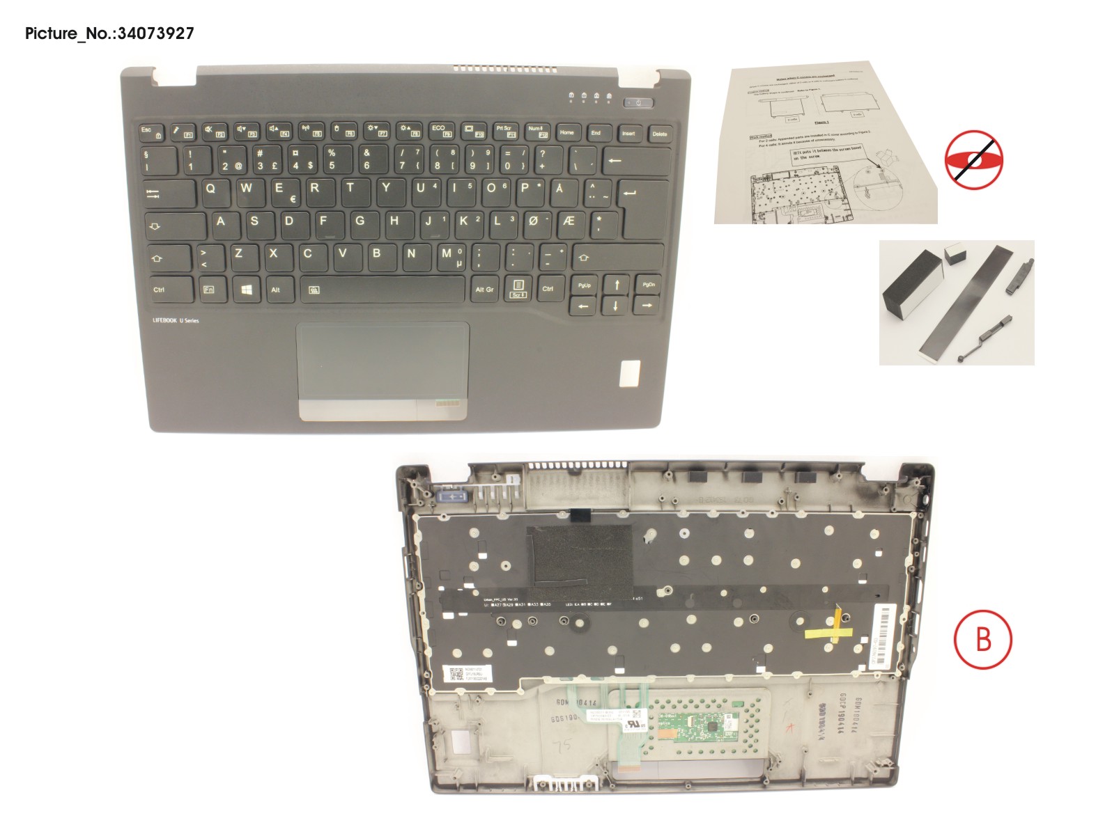 UPPER ASSY INCL. KEYB NORWAY W/FP(TBT)