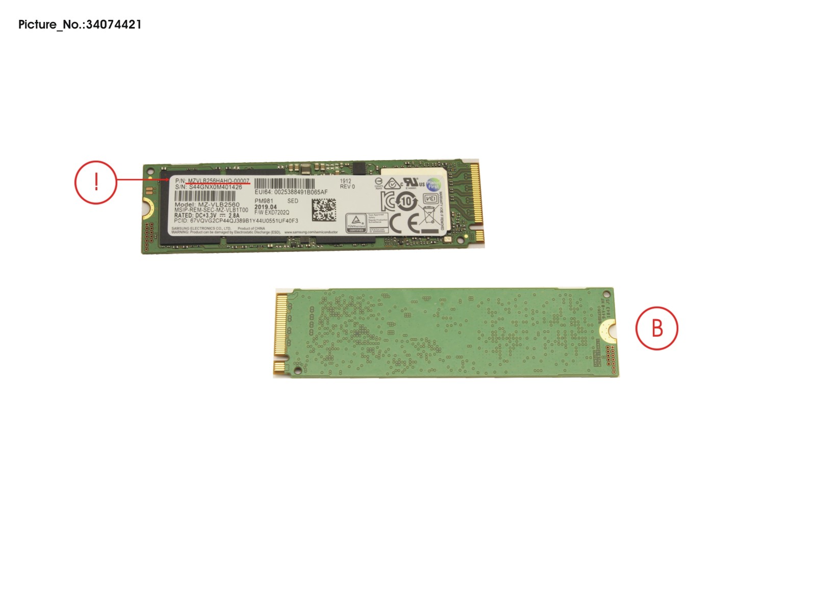 SSD PCIE M.2 2280 PM981 256GB(FDE)