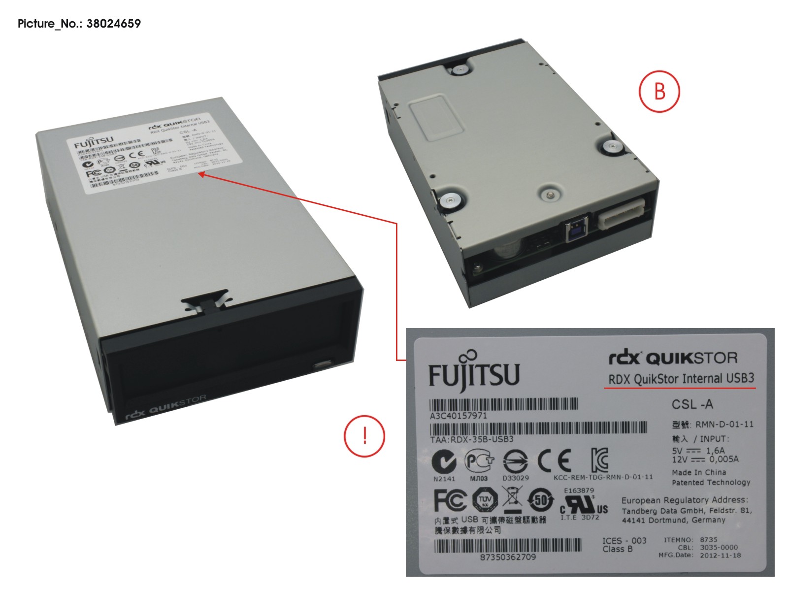 FUJITSU RDX DRIVE USB3.0 3.5 INTERNAL FUJITSU RDX DRIVE USB3.0 3.5 INTERNAL