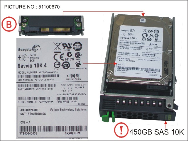 FUJITSU 450GB HDD 10000rpm SAS 6,4cm 2,5Z EP Hot 