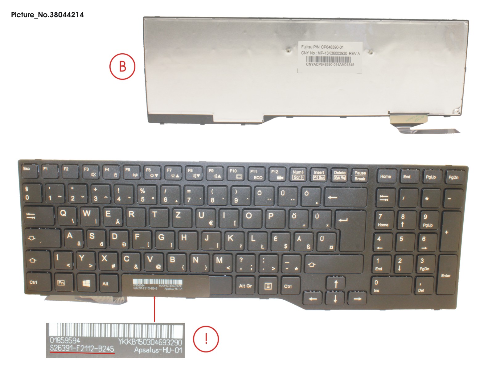 FUJITSU KEYBOARD HUNGARY BLACK