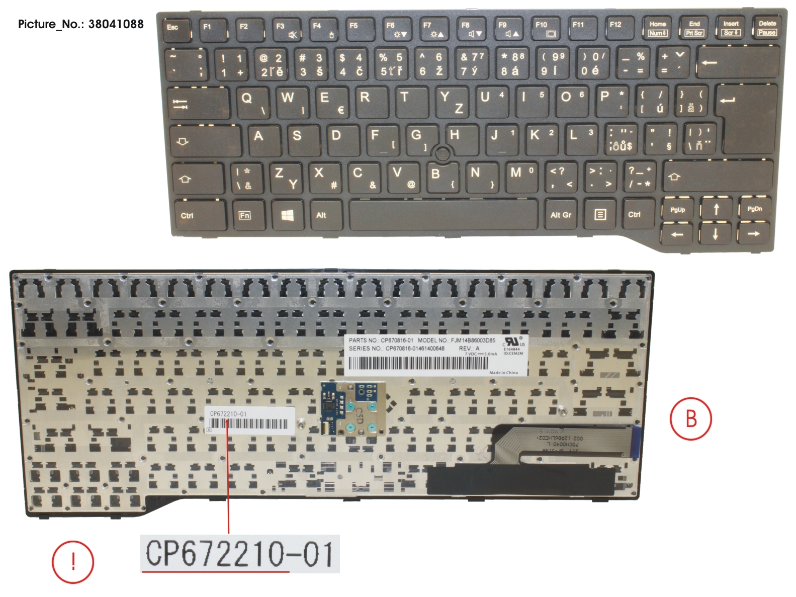 KEYBOARD BLACK W/ TS CZECH/SLOVAKIA