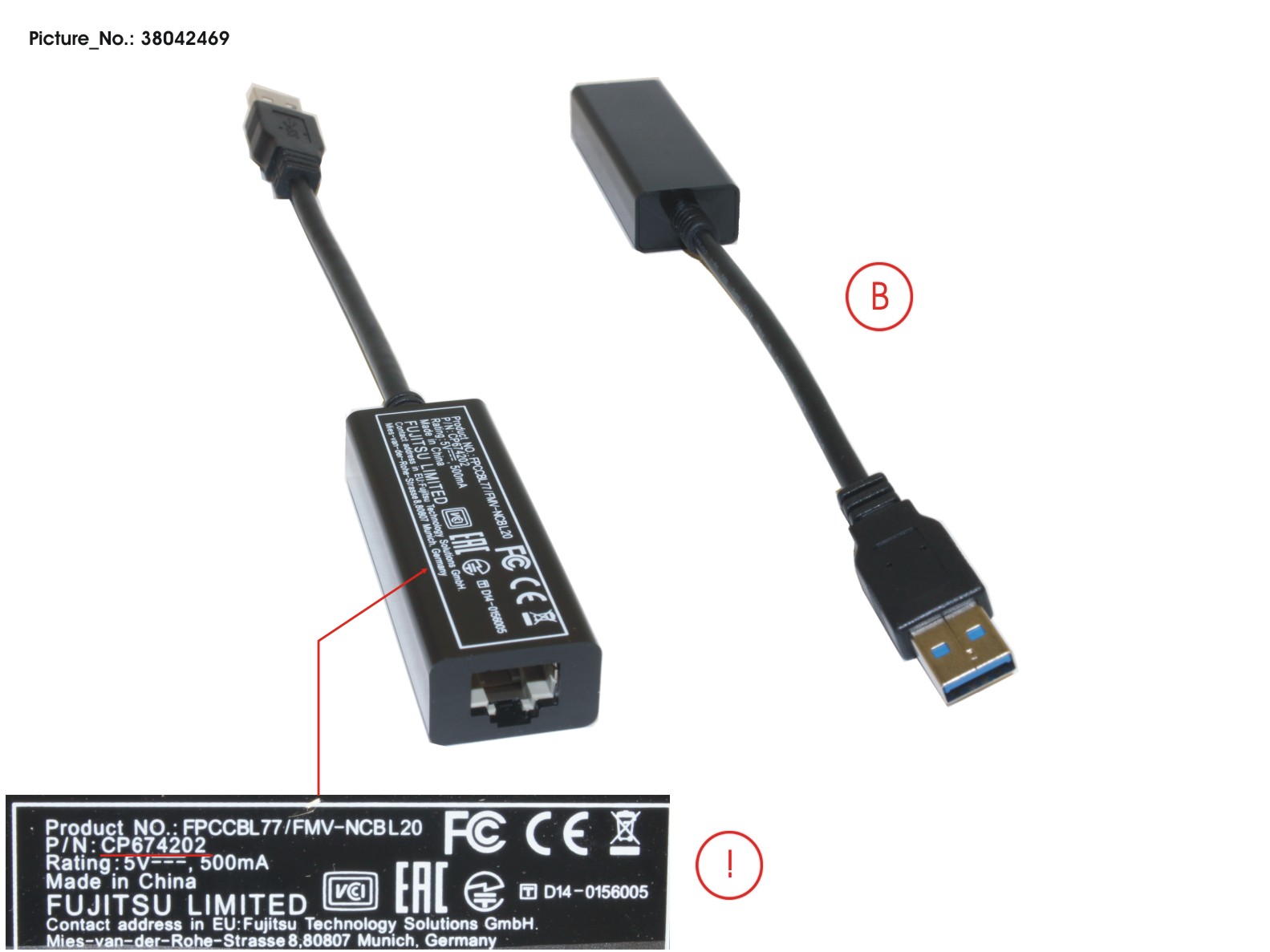 FUJITSU CABLE, LAN ADAPTER (USB TO LAN)