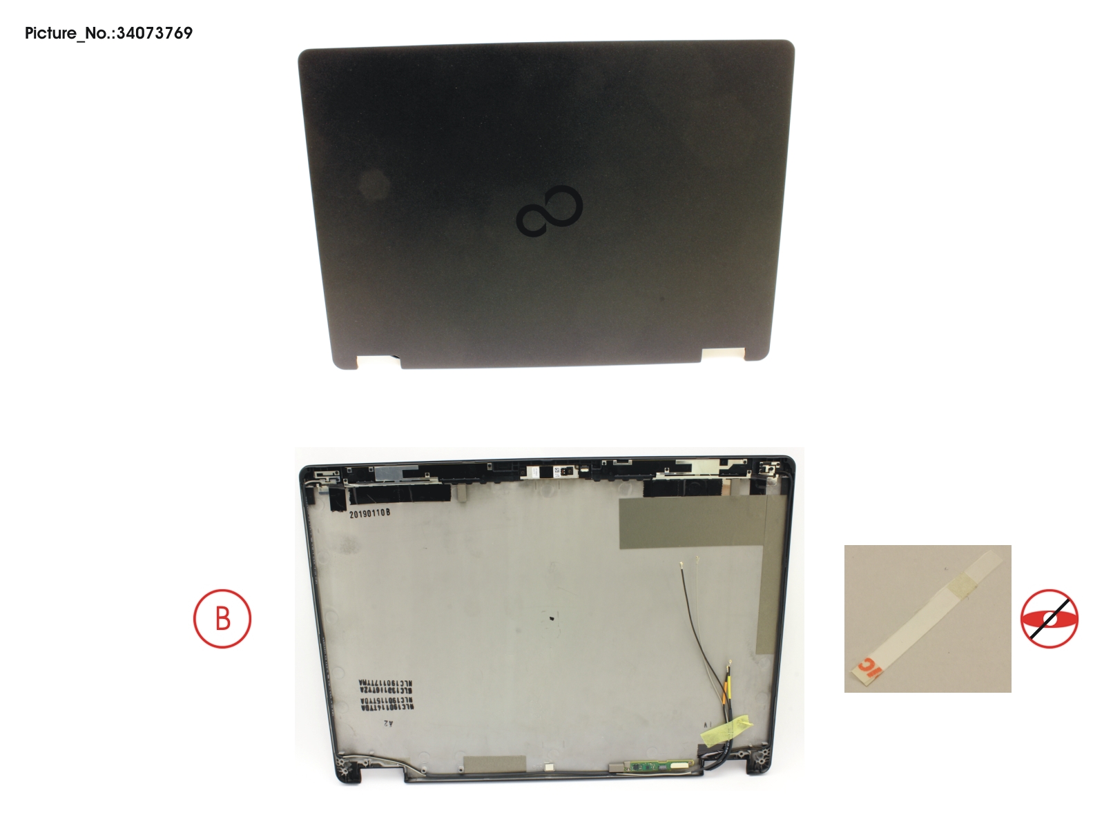 LCD BACK COVER ASSY (FOR FHD,W/MIC,WWAN)