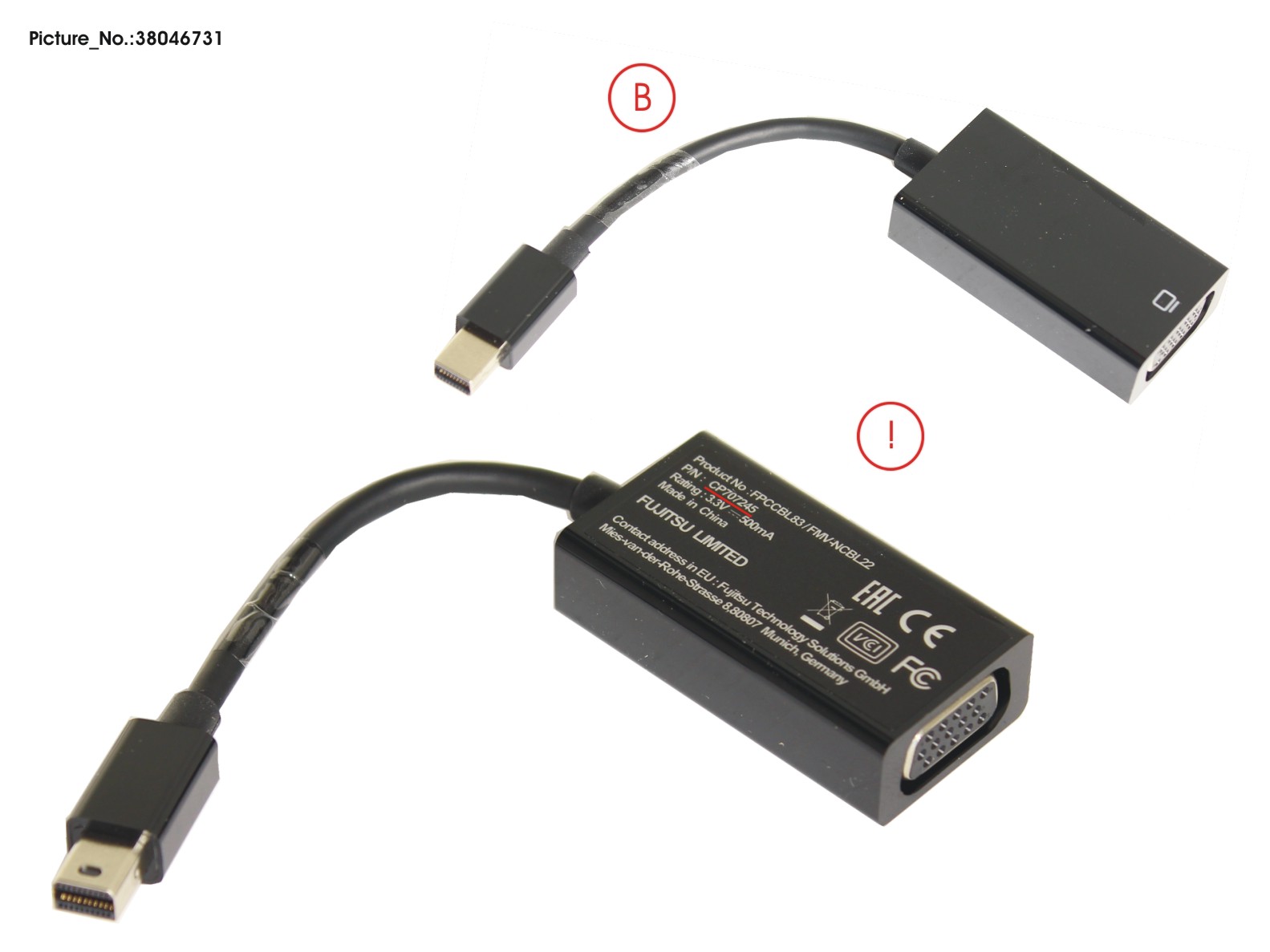 CABLE, VGA ADAPTER (MINI DP TO VGA)