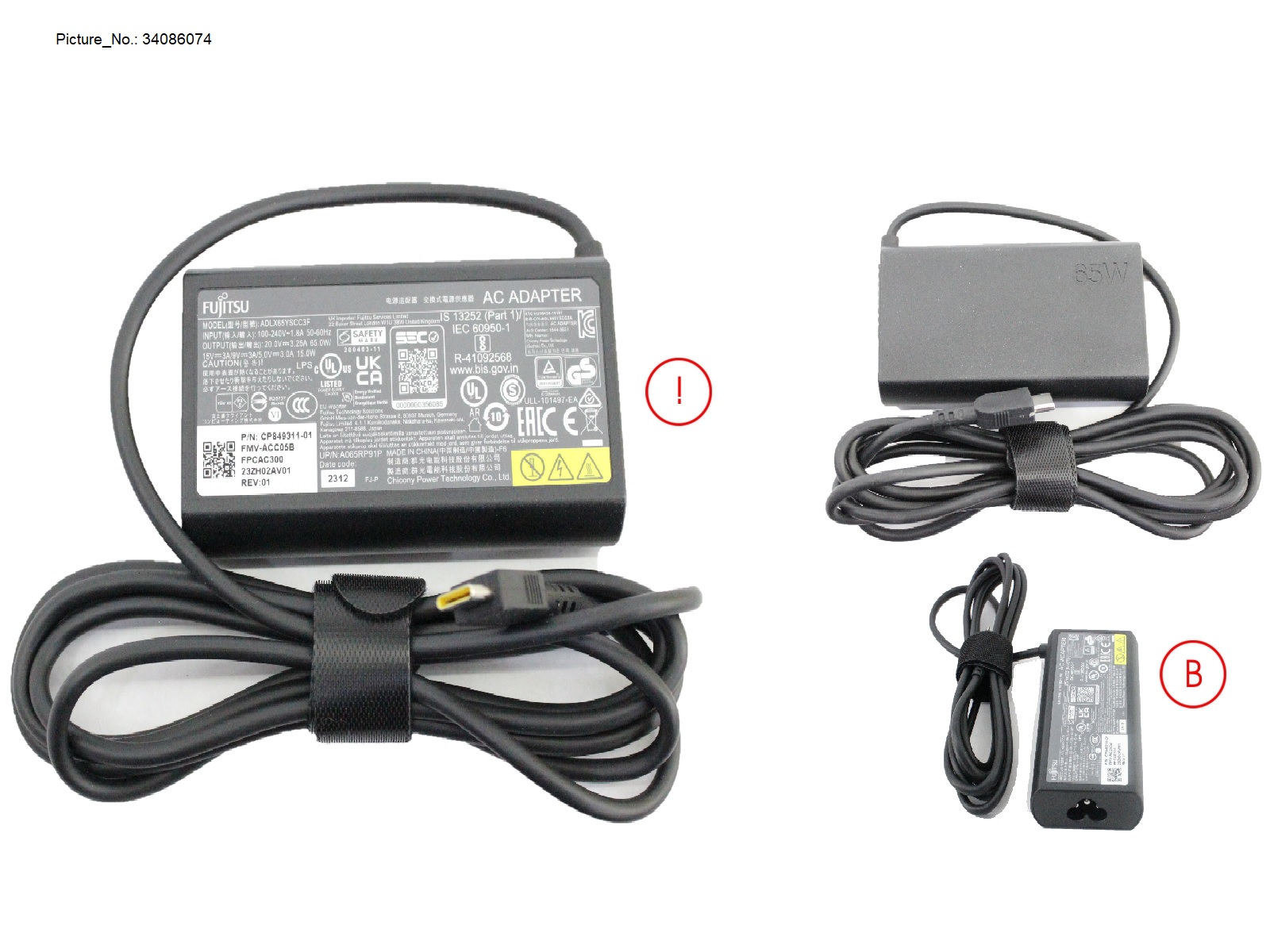 AC-ADAPTER 19V 65W (3PIN, TYPE-C) UKCA