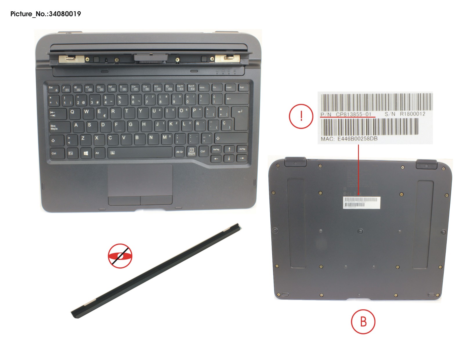 KEYBOARD DOCKING SPAIN W/ BL, UKCA