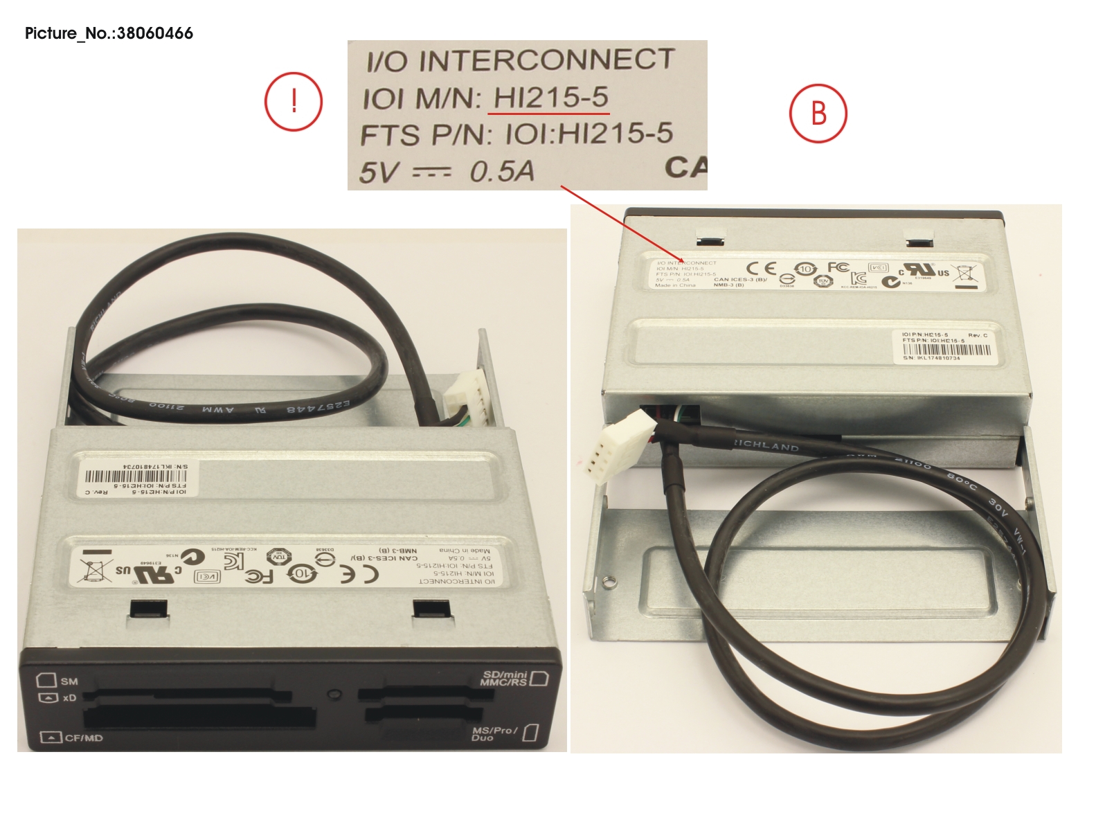 FUJITSU MULTICARD READER W/O FRONT USB 3.5 