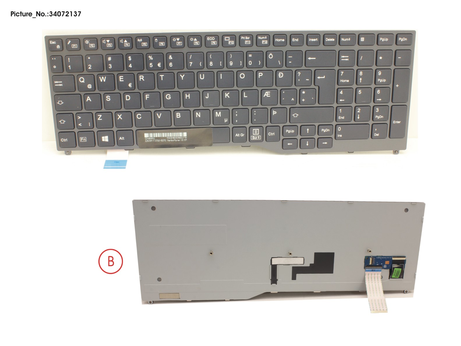 KEYBOARD BLACK W/O TS ICELAND