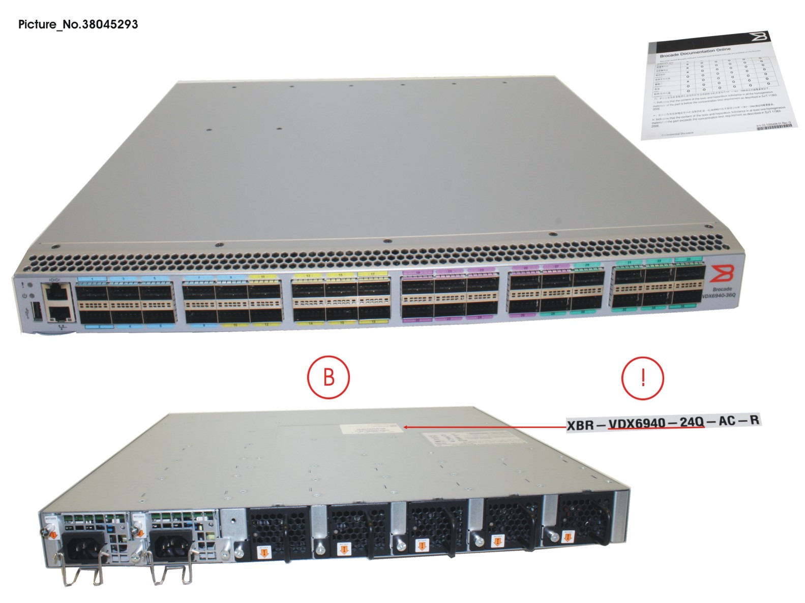 VDX 6940-36Q BASE,24 PORTS,AC PSU, PSAF