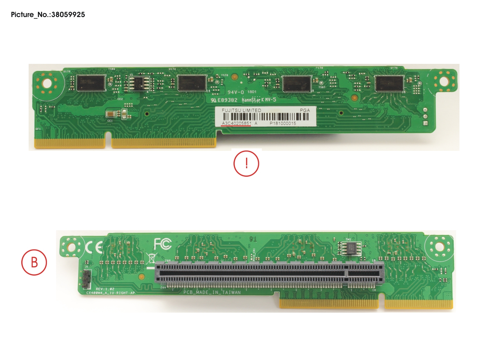 1U RISER A (R) P2-B PCBA