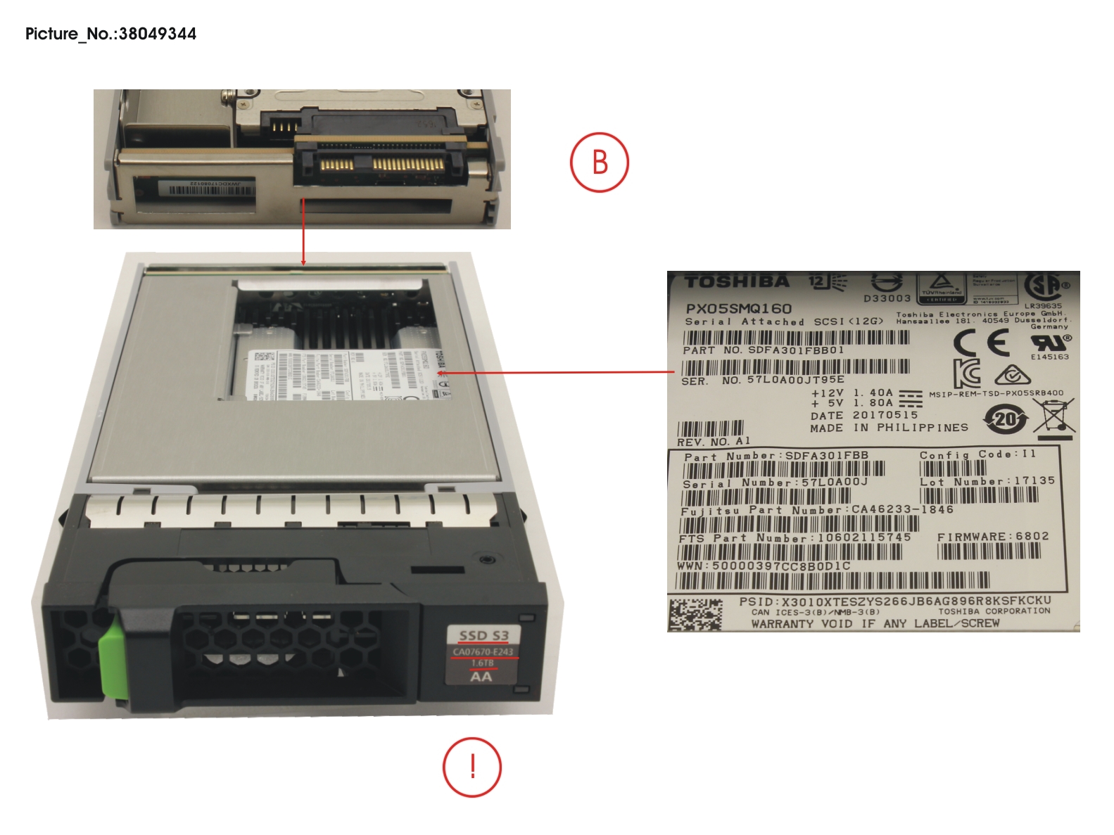 DX S3 SED SSD SAS 1.6TB 12G 3.5 X1