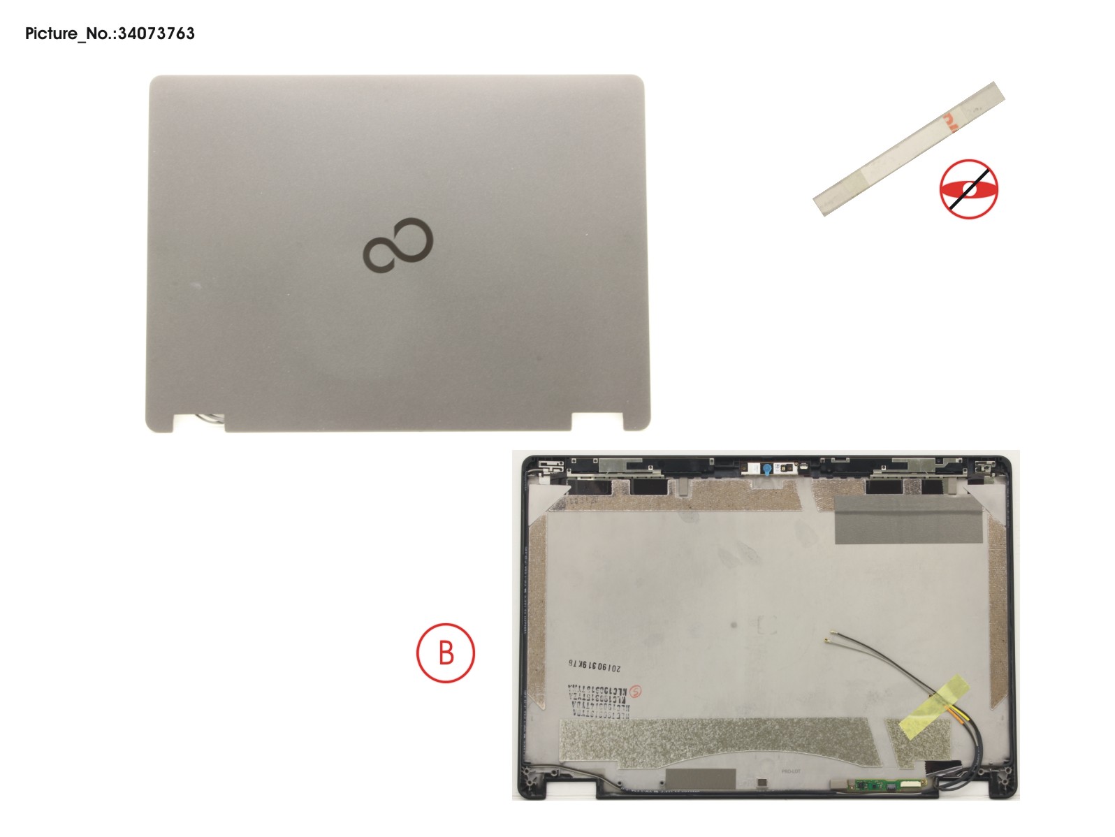 LCD BACK COVER ASSY (FOR HD,W/CAM,WWAN)