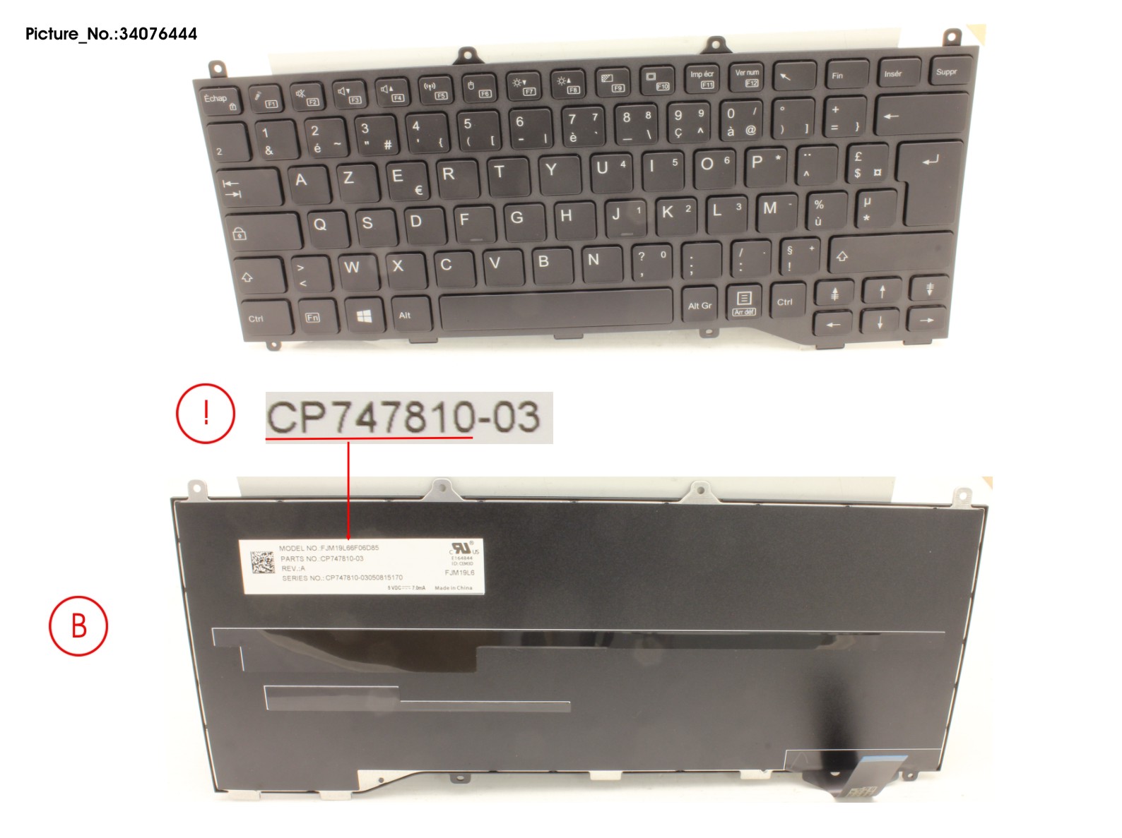 FUJITSU KEYBOARD BLACK W/O TS FRANCE