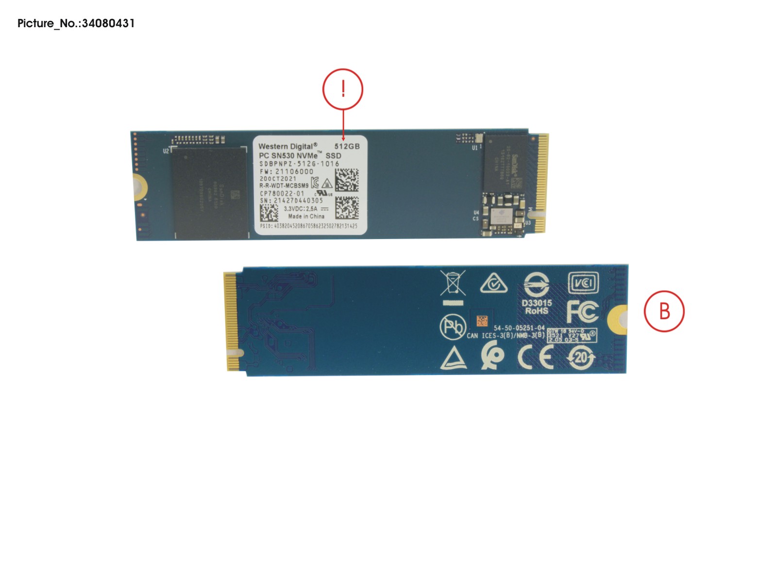 SSD PCIE M.2 2280 512GB SN530