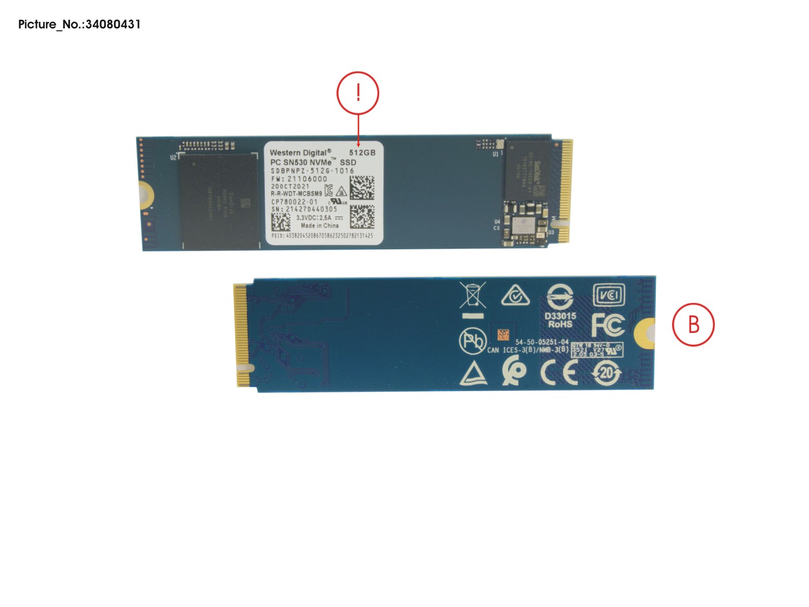 SSD PCIE M.2 2280 512GB SN530 SSD PCIE M.2 2280 512GB SN530