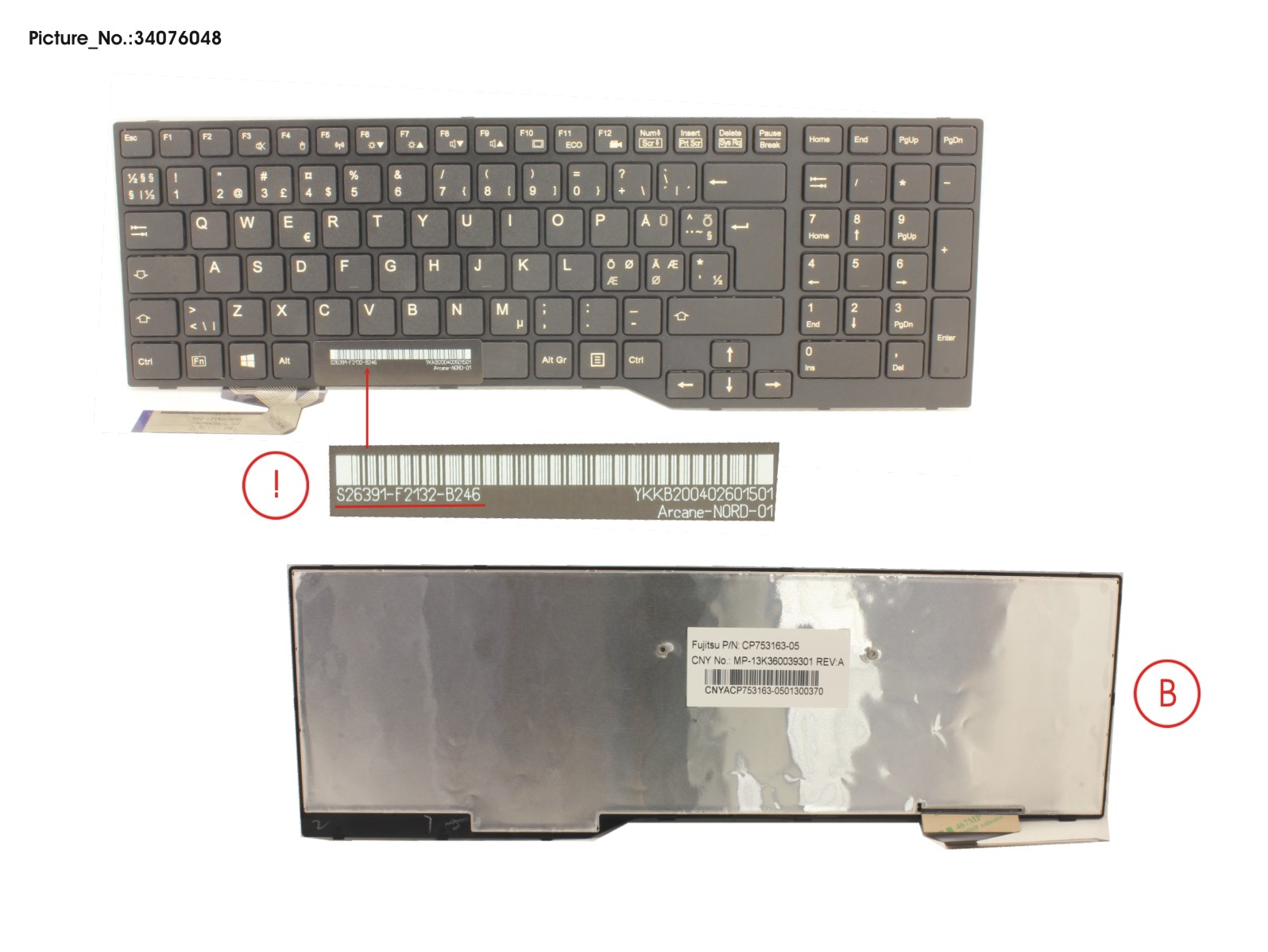 FUJITSU KEYBOARD NORDIC (BLACK)