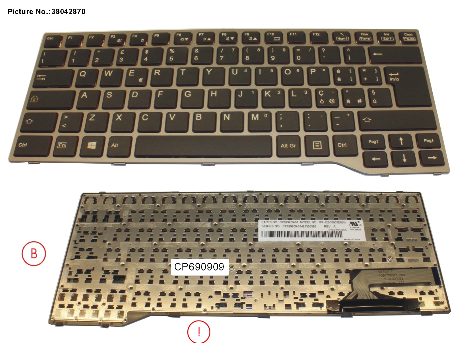 KEYBOARD BLACK W/O TS IT