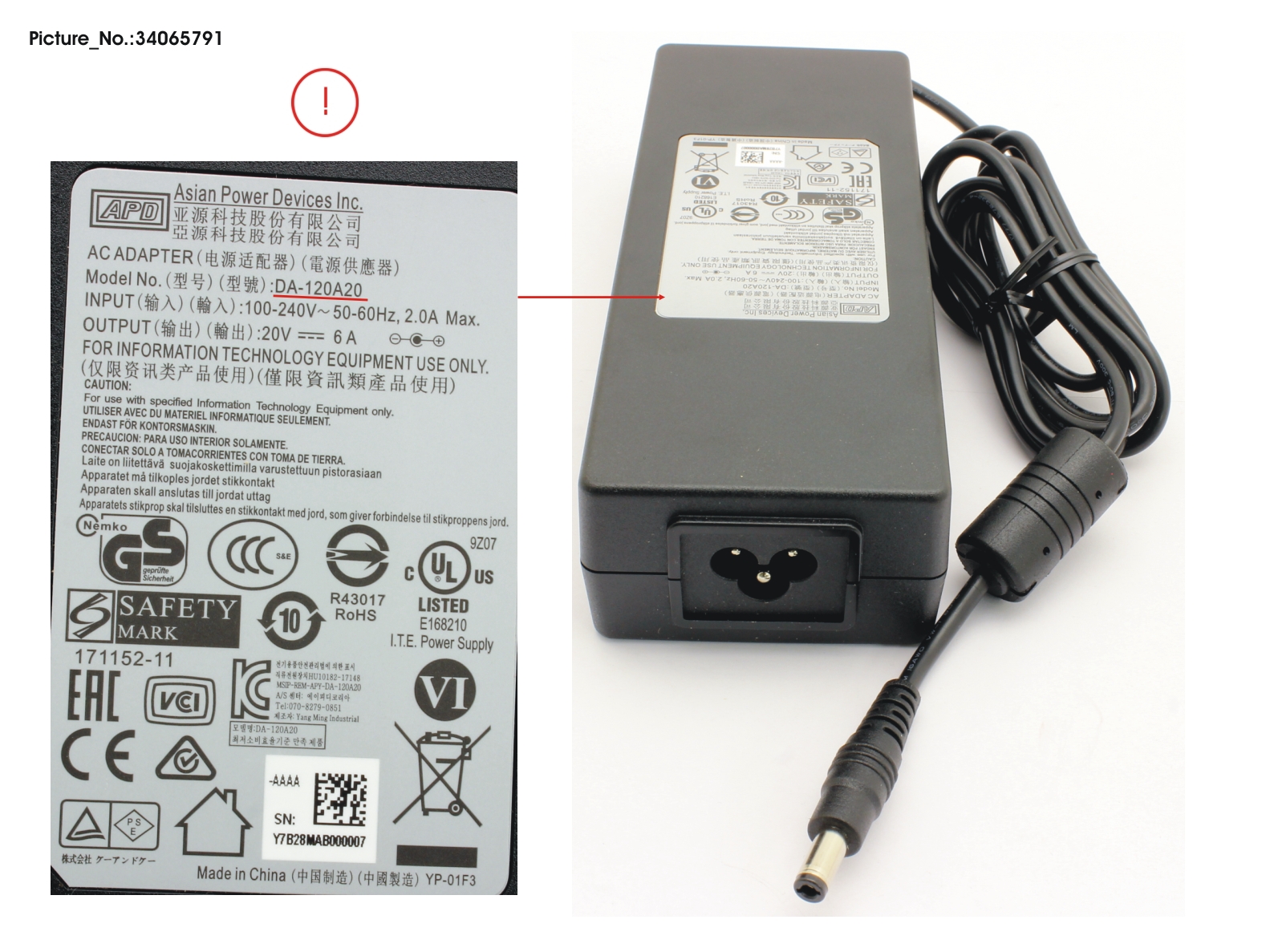 FUJITSU AC ADAPTER 120W F. PORT REPLICATOR PR09