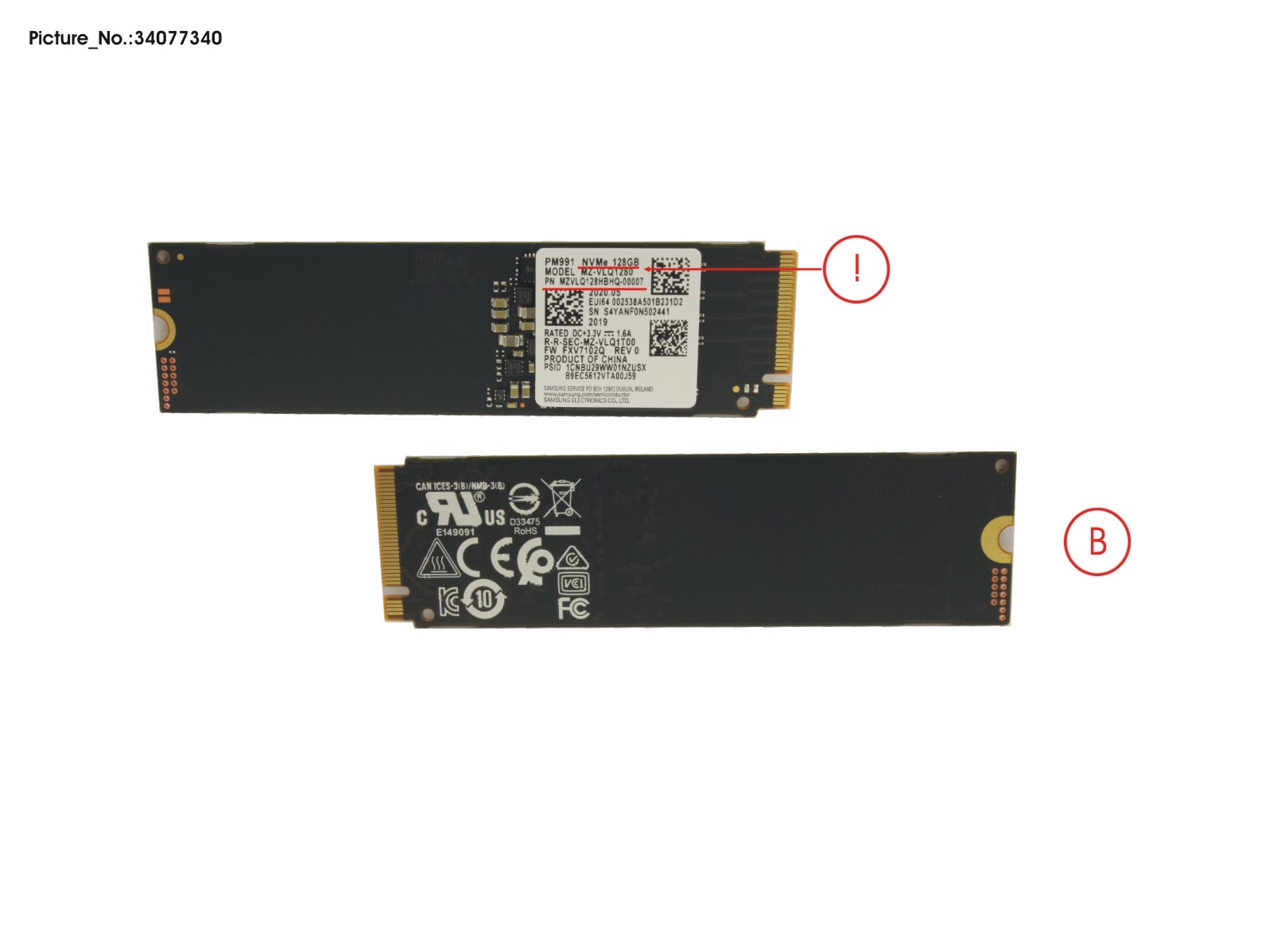 SSD PCIE M.2 2280 128GB PM991 (SED)