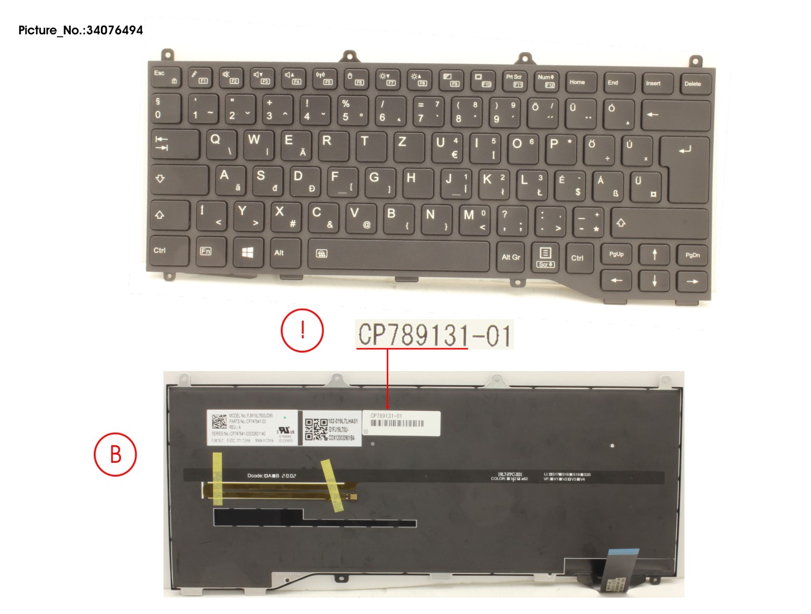 KEYBOARD BLACK W/ BL HUNGARY