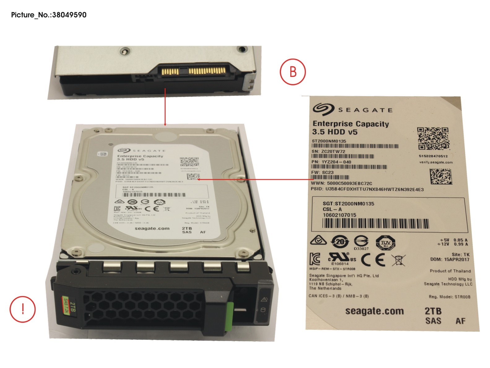 HD SAS 12G 2TB 7.2K 512E HOT PL 3.5 BC