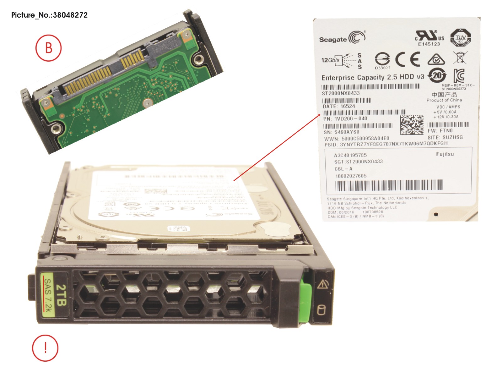 HD SAS 12G 2TB 7.2K 512N HOT PL 2.5 BC