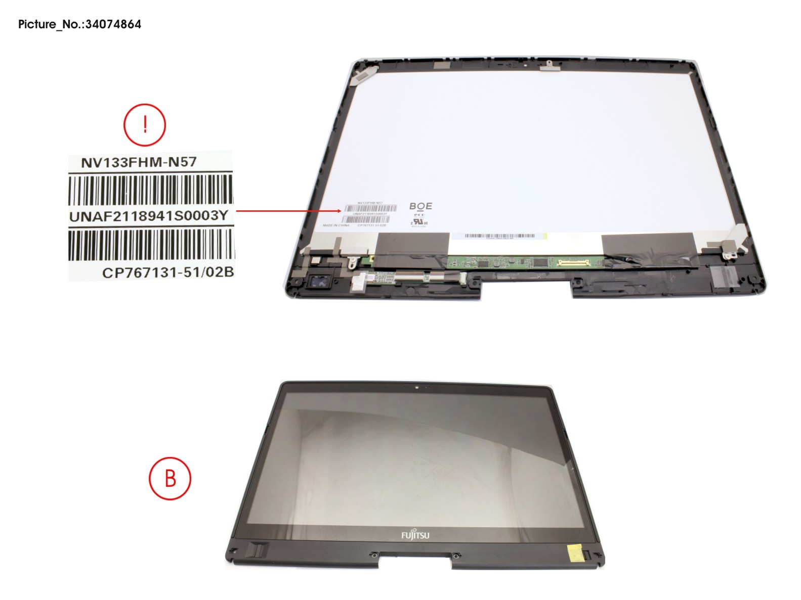 LCD ASSY FOR REARCAM, AG INCL.TP AND DIG