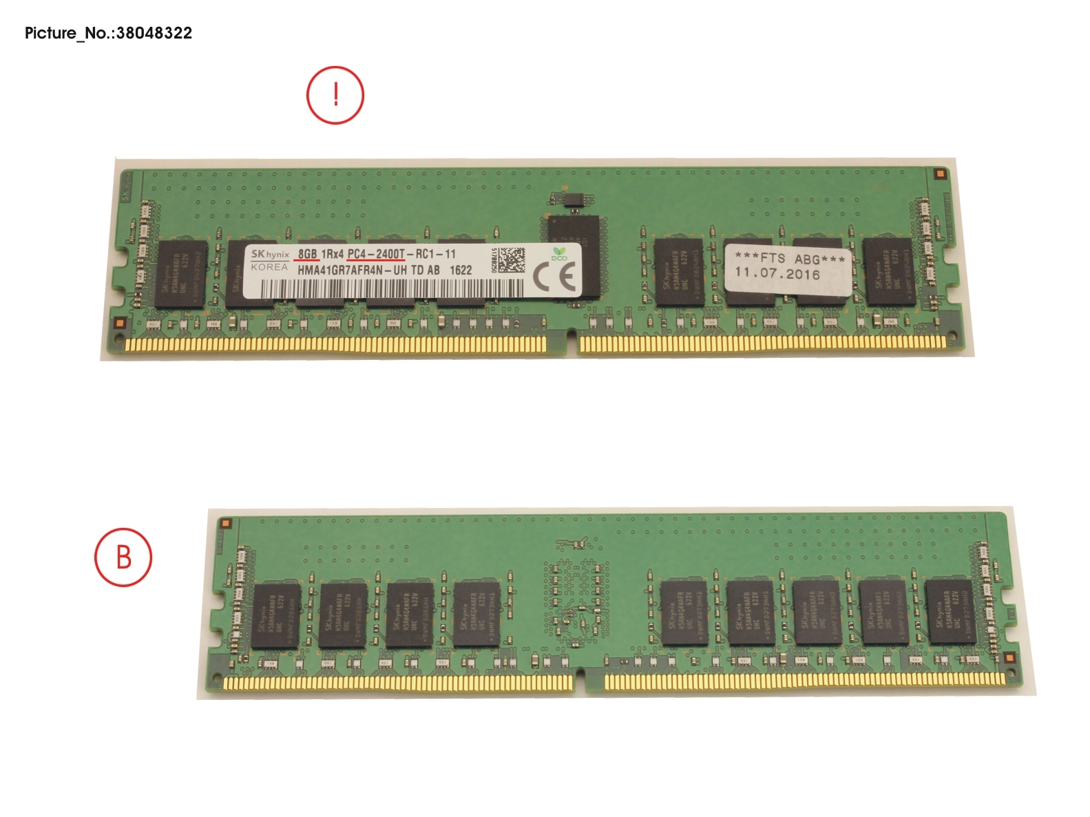 8 GB DDR4 2400 MHZ PC4-2400T-R RG  ECC