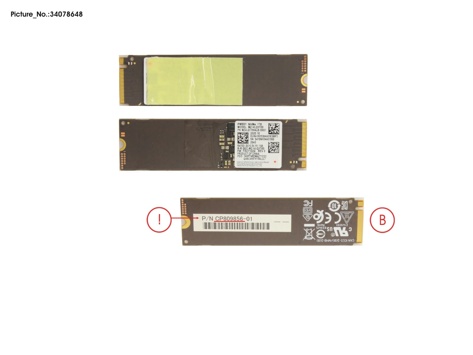 SSD PCIE M.2 PM991 1TB(SED) W/ RUBBER