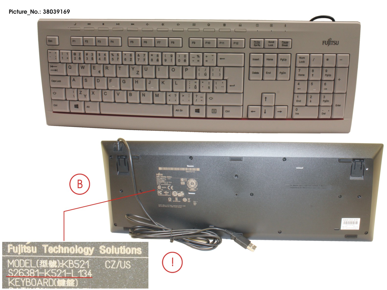 KEYBOARD KB521 CZ/US