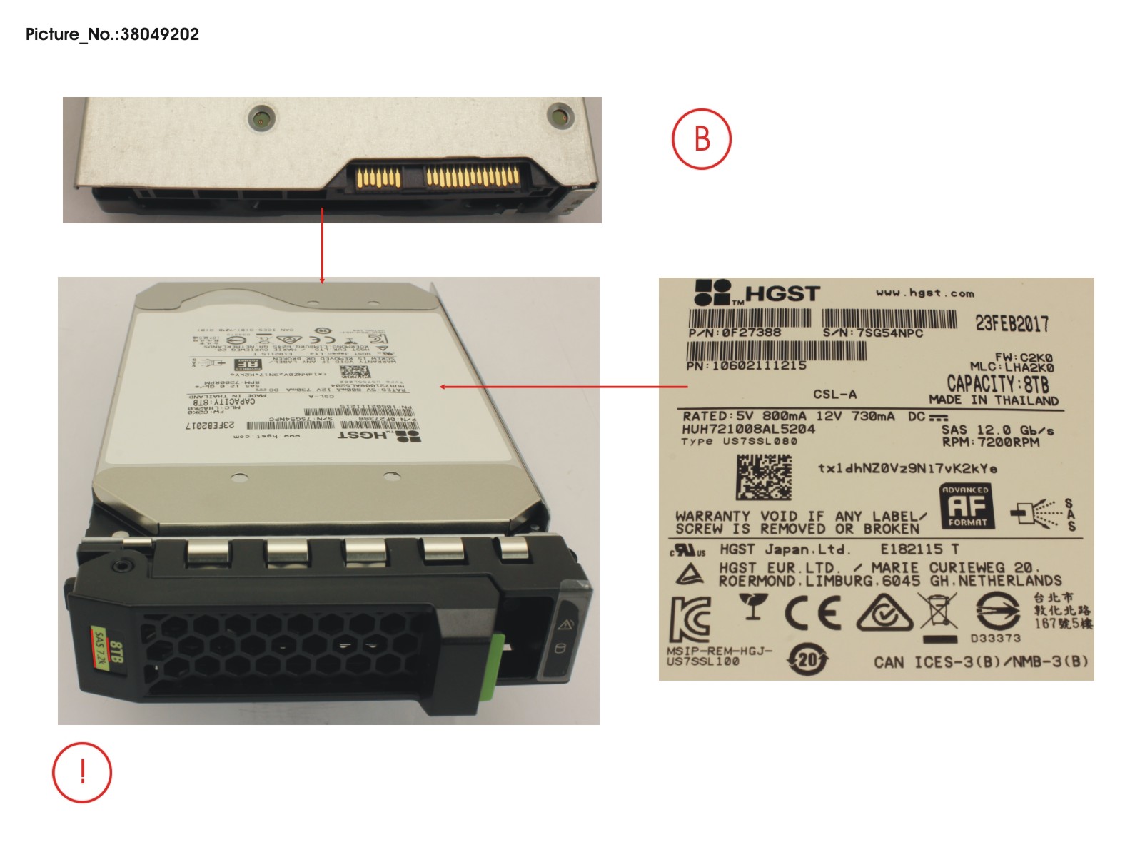 HD SAS 12G 8TB 7.2K 512E HOT PL 3.5 BC