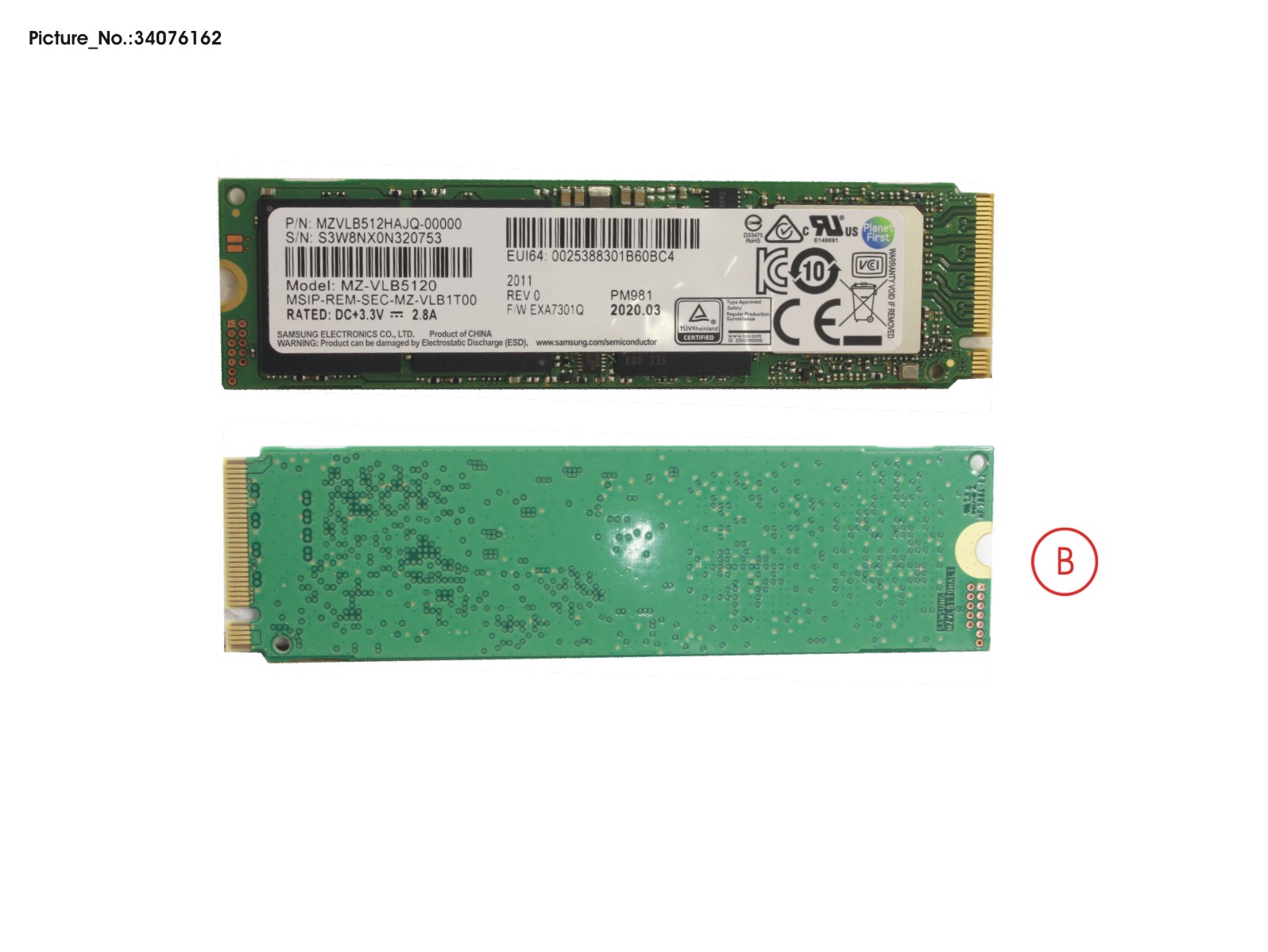 SSD PCIE M.2 2280 PM981 512GB(SED) SSD PCIE M.2 2280 PM981 512GB(SED)