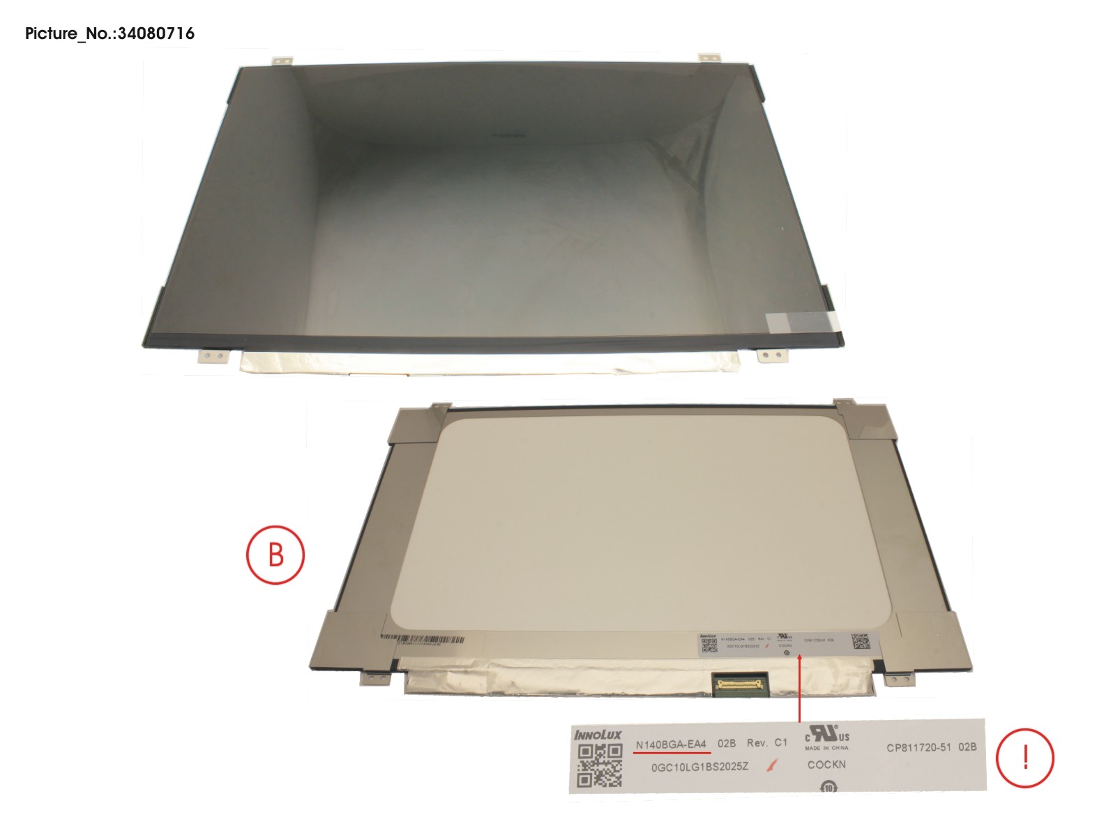 LCD PANEL INO AG, N140BGA-EA4 (EDP,HD) LCD PANEL INO AG, N140BGA-EA4 (EDP,HD)