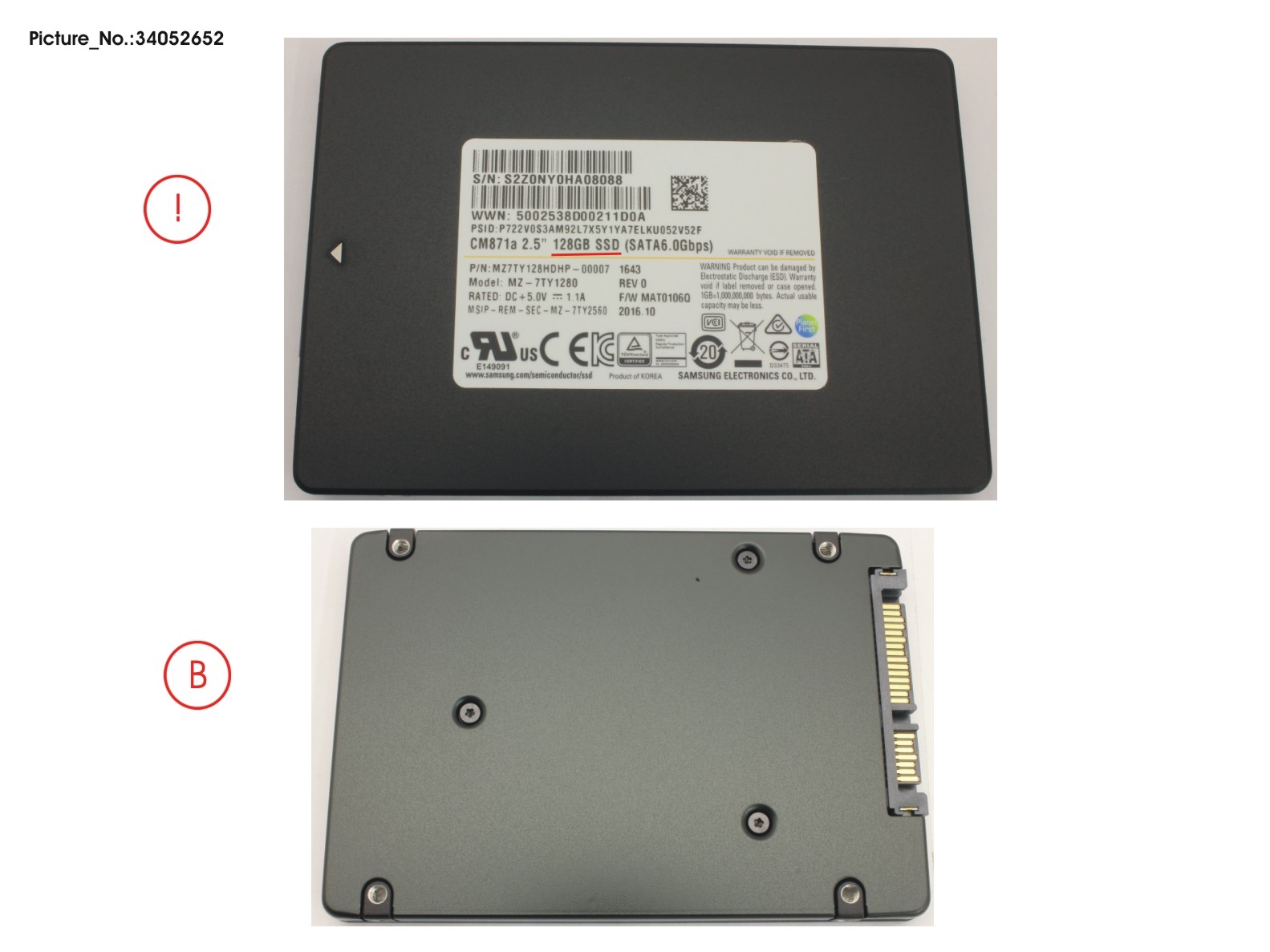 SSD S3 128GB 2.5 SATA/UGS(FDE) (7MM)