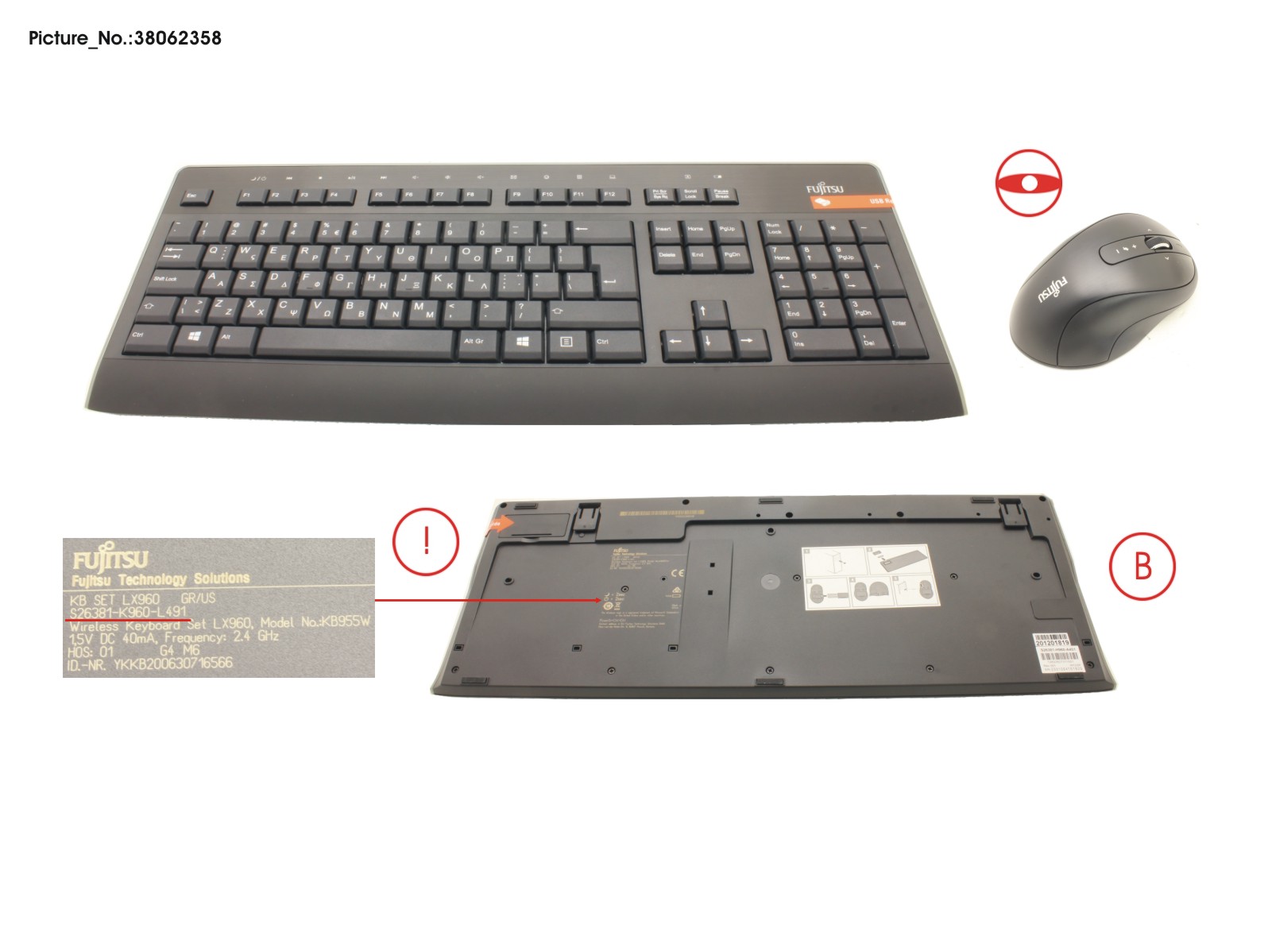 WIRELESS KB MOUSE SET LX960 GR/US