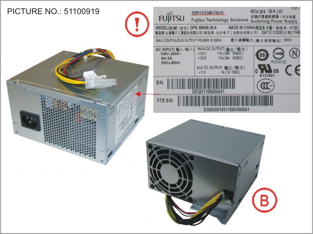 FUJITSU POWER SUPPLY 300W 90+