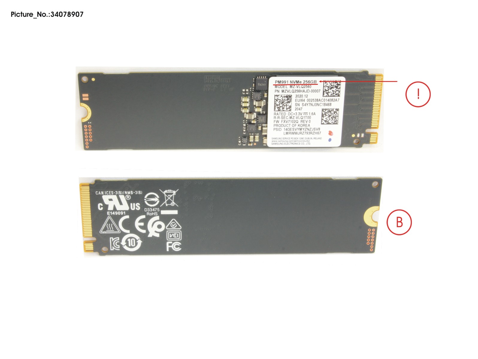 SSD PCIE M.2 PM991 256GB(SED)