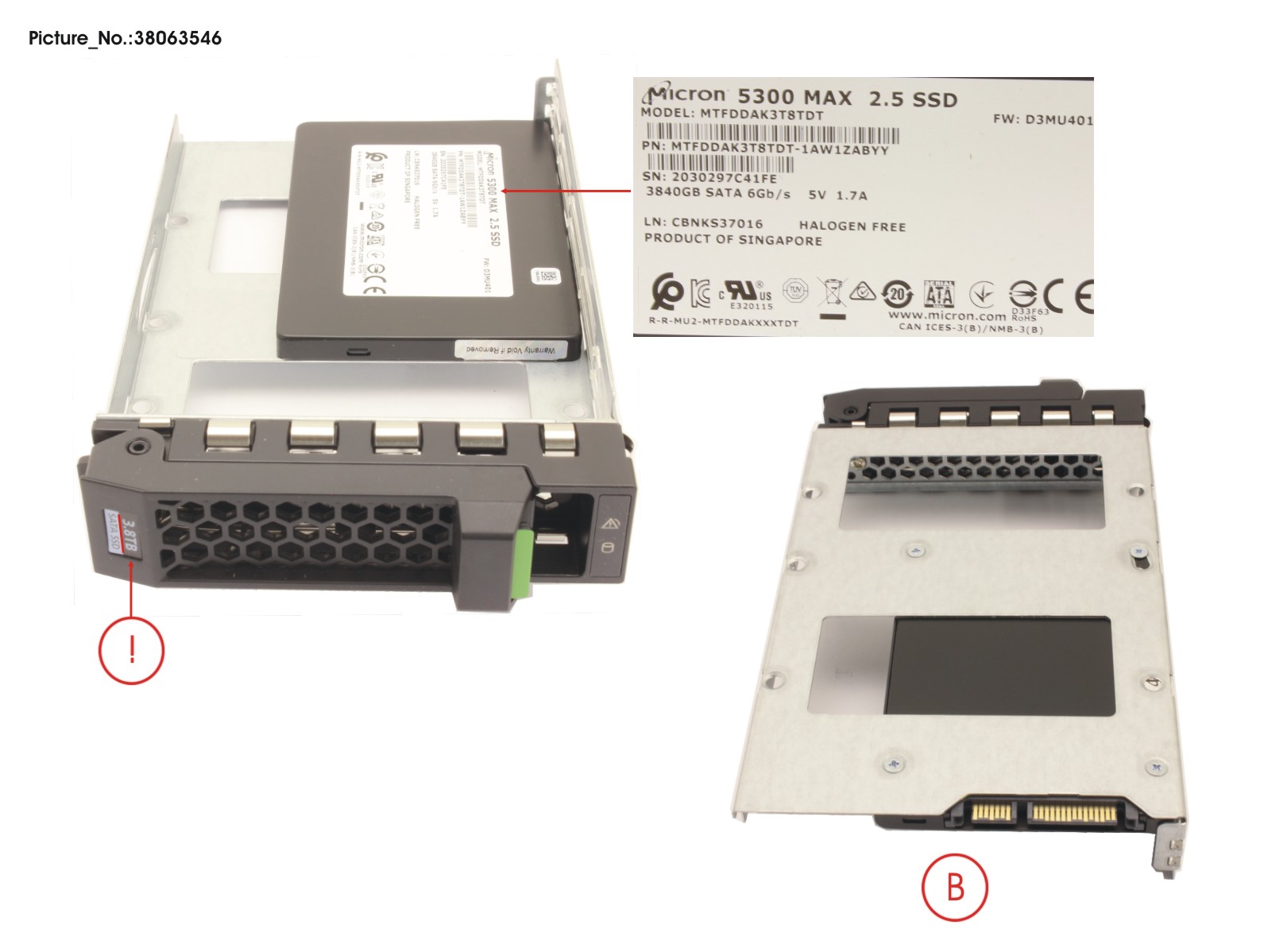 SSD SATA 6G 3.84TB MU SFF IN LFF SLIM