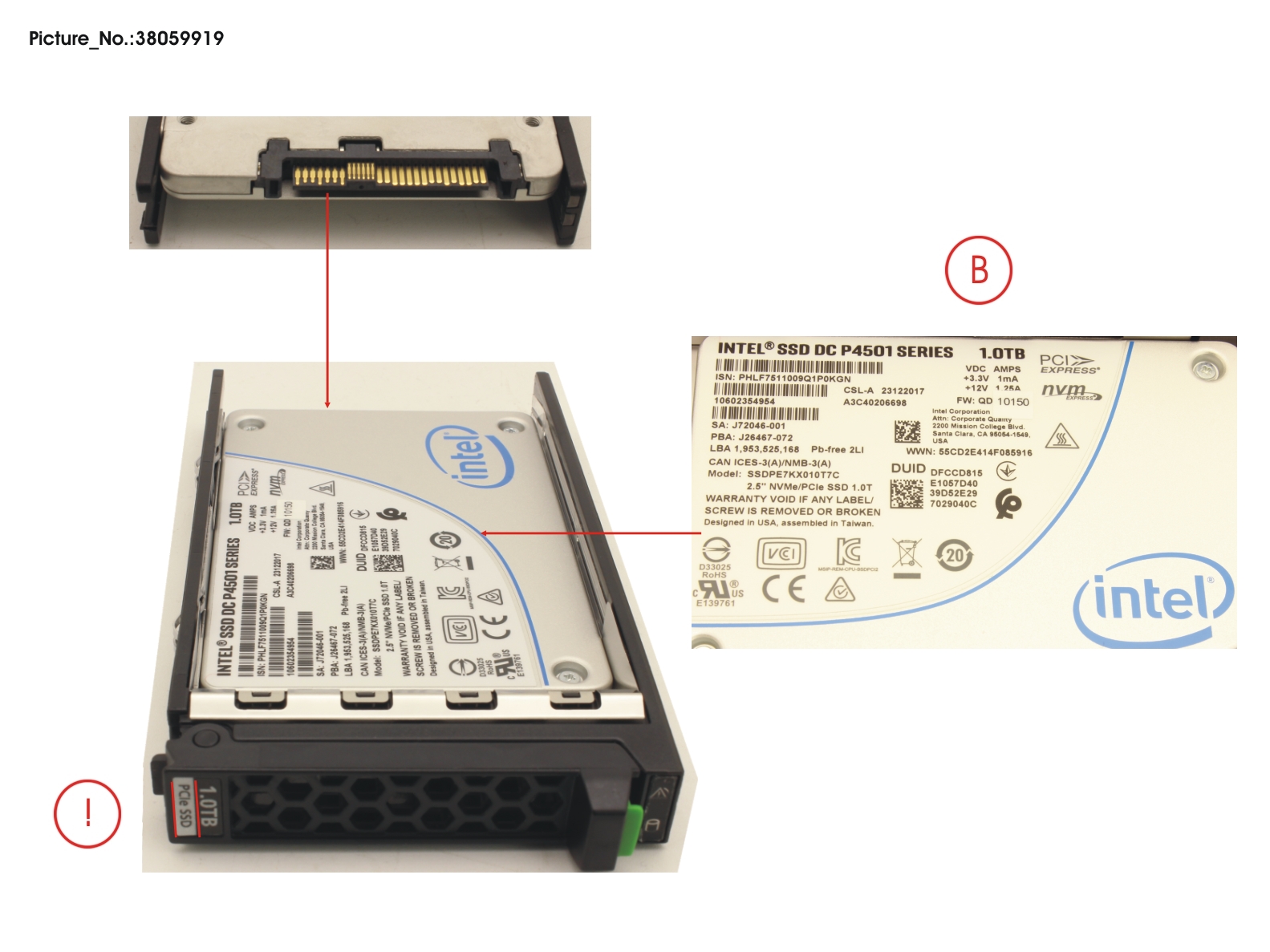 SSD PCIE3 1TB READ-INT. 2.5 H-P LP