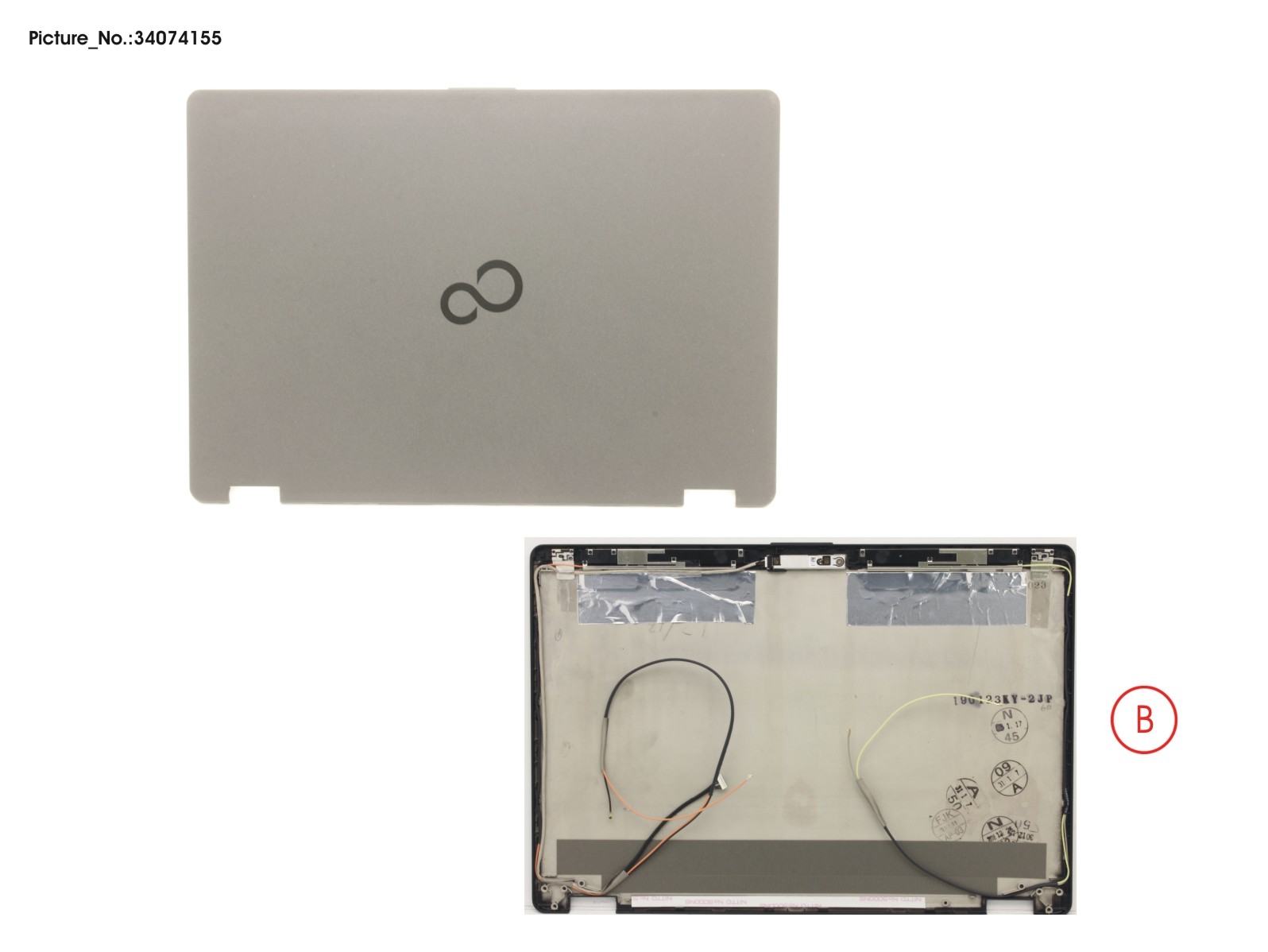 LCD BACK COVER ASSY (FHD) W/O CAM W/ MIC