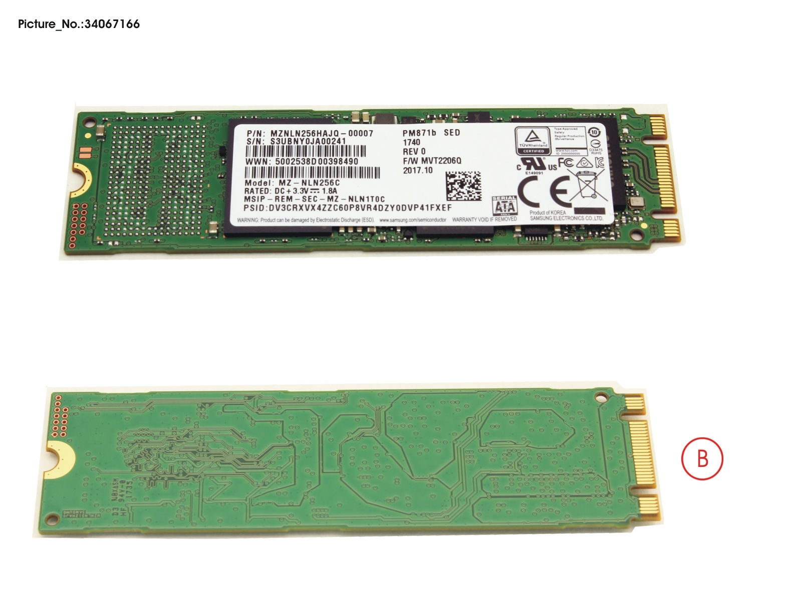 SSD S3 M.2 2280 PM871B 256GB(OPAL)