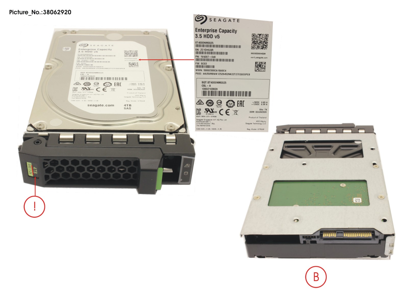 FUJITSU HD SAS 12G 4TB 7.2K HOT PL 3.5  BC