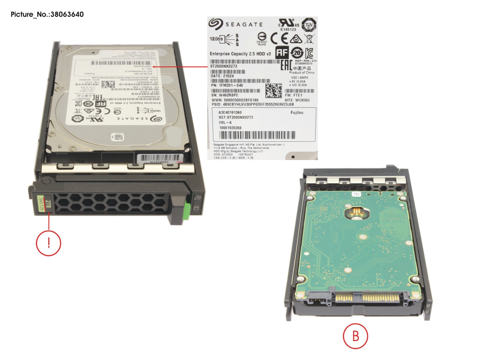 FUJITSU HD SAS 12G 2TB 7K2 512E HOT PL SFF BC