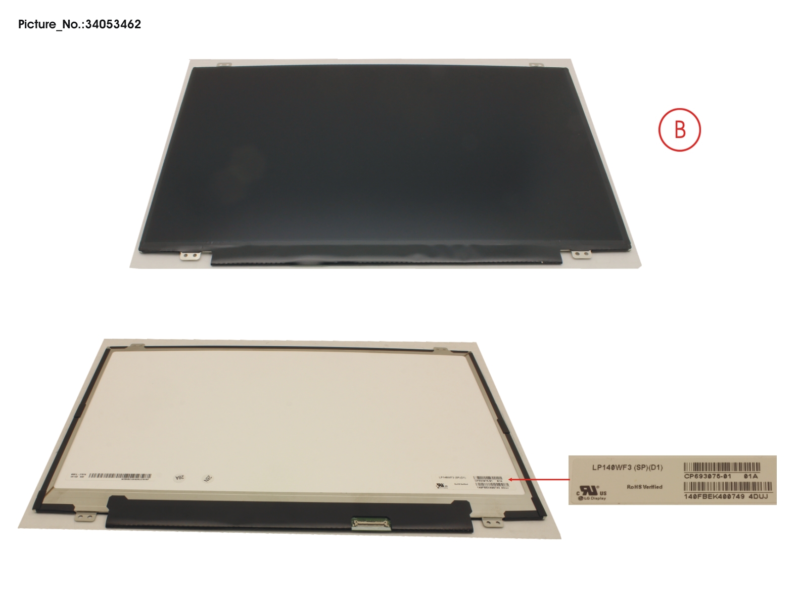 LCD PANEL AG, W/ RUBBER (EDP, FHD)