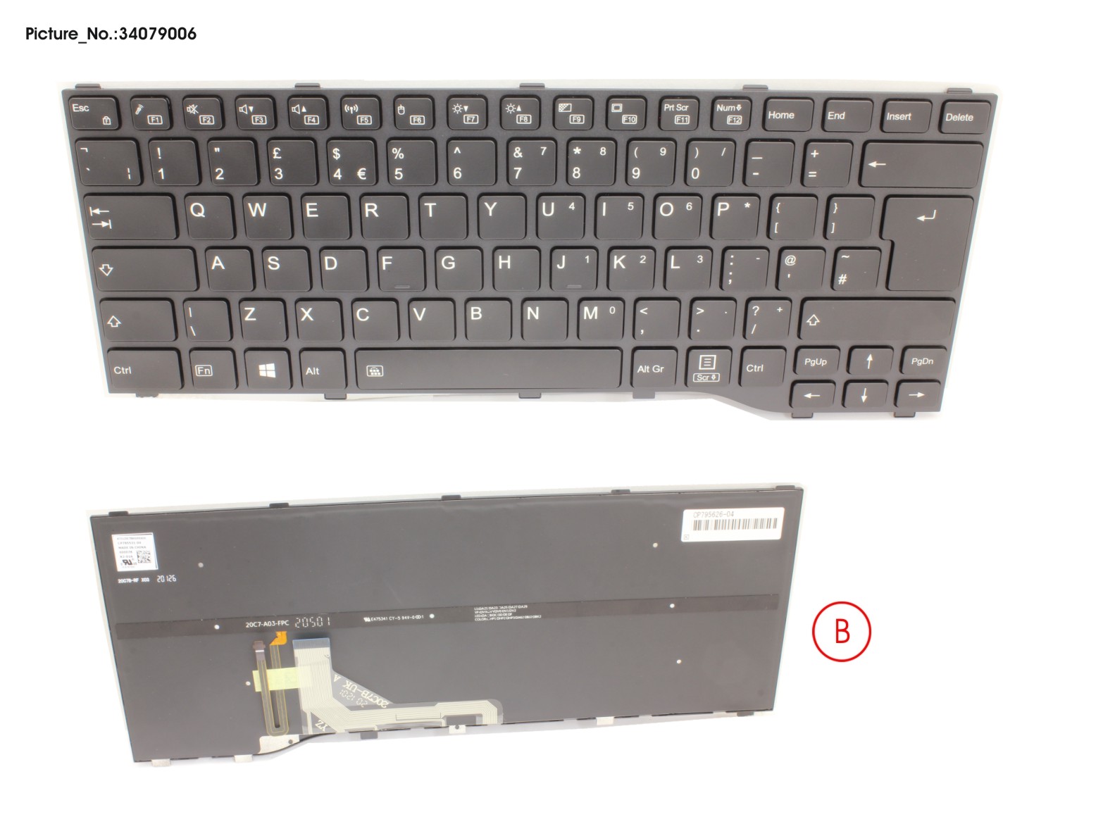 FUJITSU KEYBOARD BLACK W/ BL UK