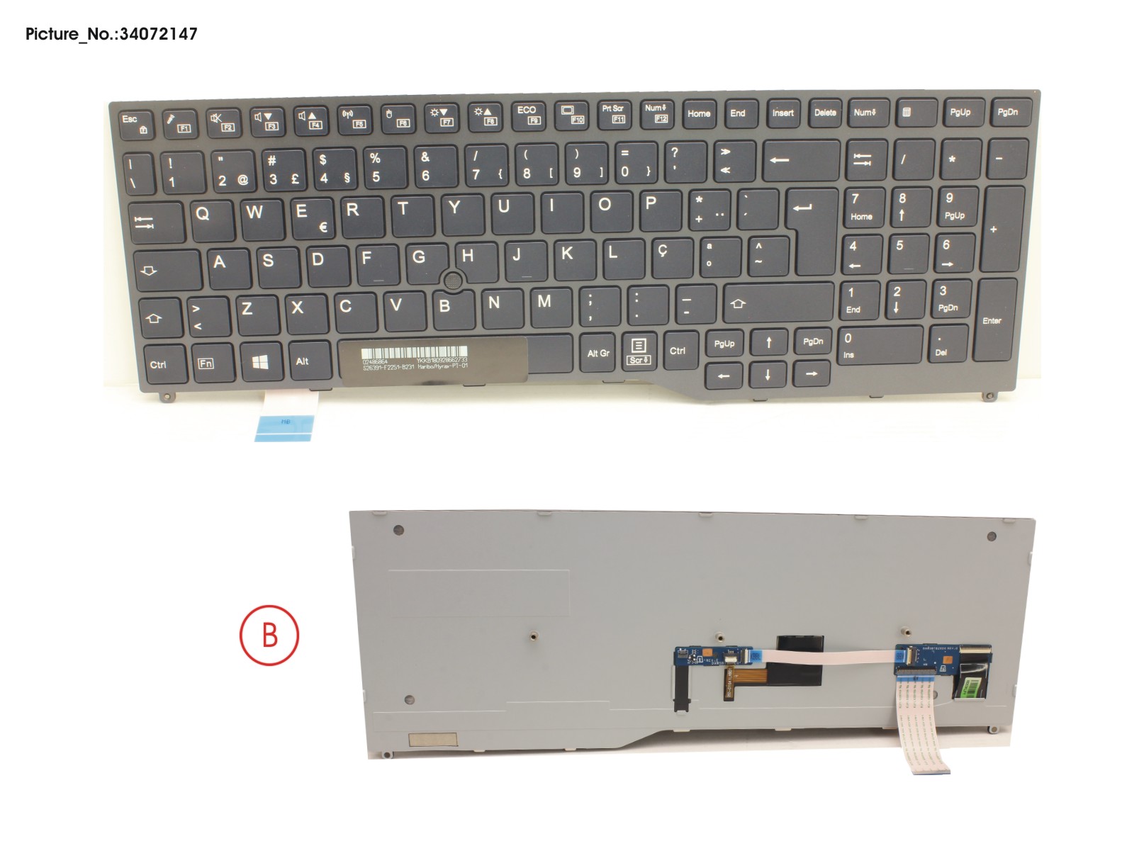 KEYBOARD BLACK W/ TS PORTUGAL