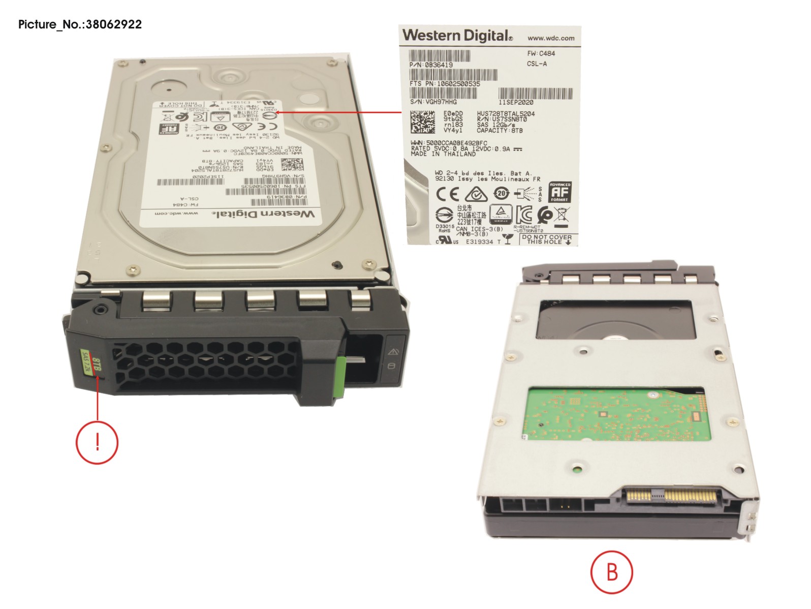 HD SAS 12G 8TB 7.2K 512E HOT PL 3.5 BC