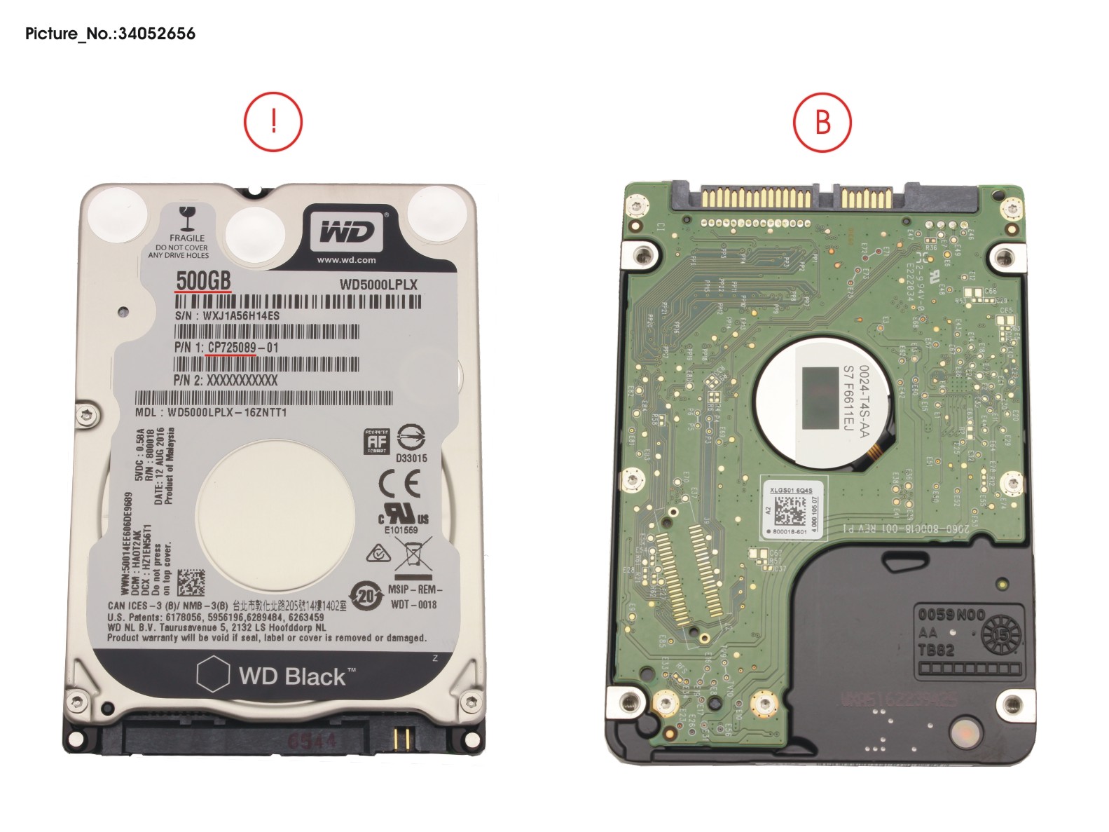 HDD 500GB SATA2-5 S3 7,2K/WD 4K-AF(7MM)