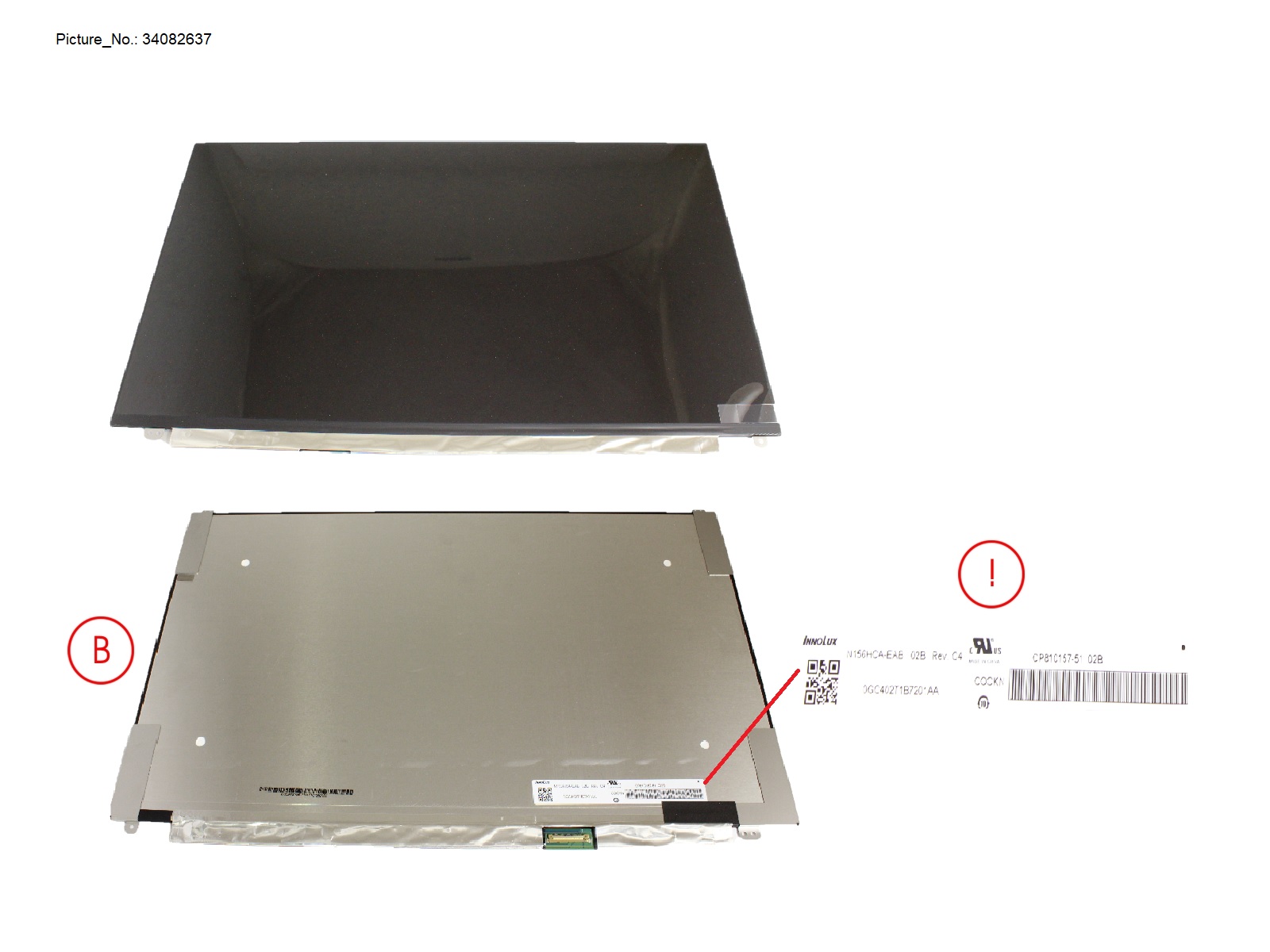 FUJITSU LCD ASSY 15 FHD W/ PLATE